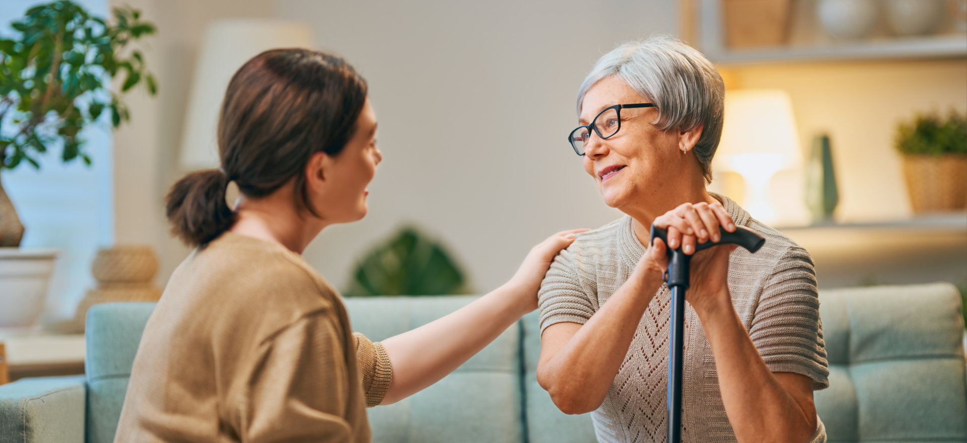 happy patient and caregiver